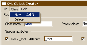 XMLObjApp Class Menu