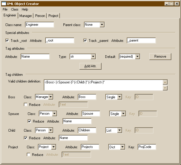 Engineer class Configuration